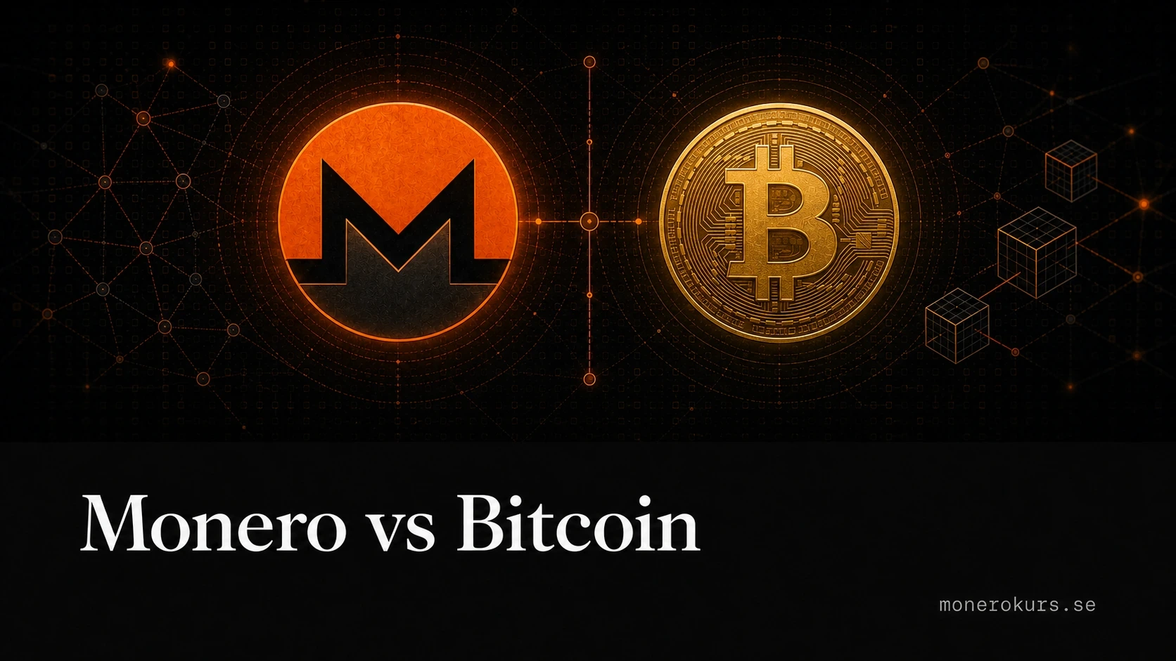 Jämförelse av Monero och Bitcoin med integritet utbud och mining
